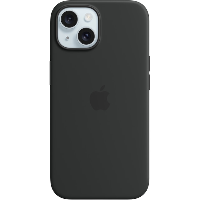 iPhone 15 silikonfodral med MagSafe (svart)