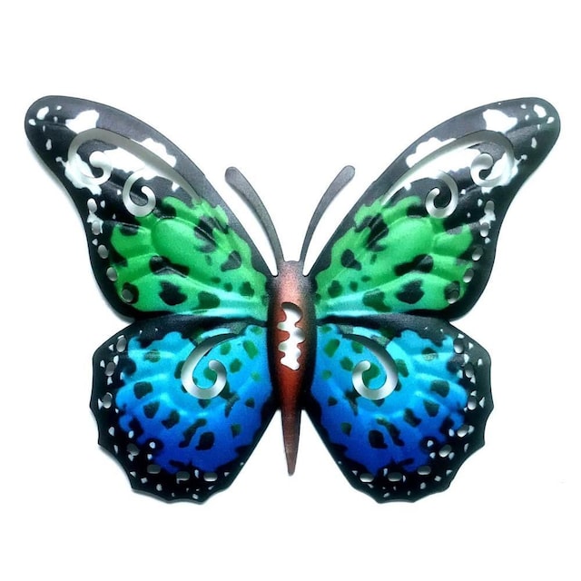 Konst 3D Fjäril Vägghängande Dekor Trädgård Hem prydnad Grön-Blå