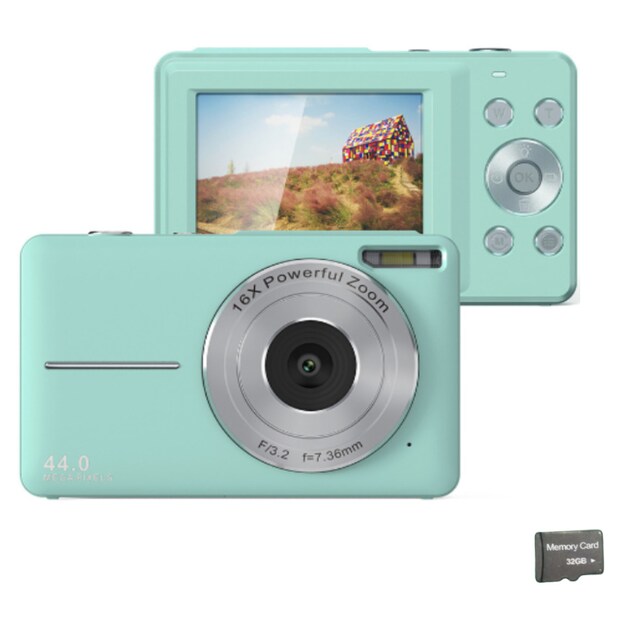 Digitalkamera 44MP/1080P/16X med digital zoom/fyllnadsljus/32GB kort G