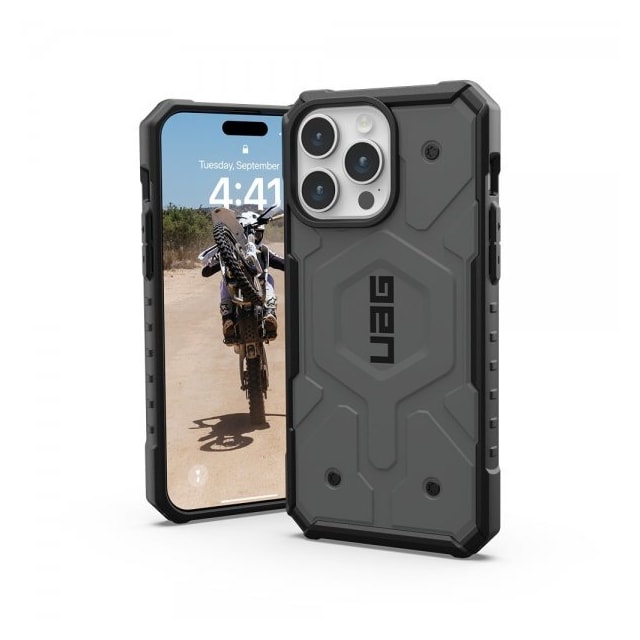 Urban Armor Gear (UAG) iPhone 15 Pro Max Skal Pathfinder MagSafe Silver