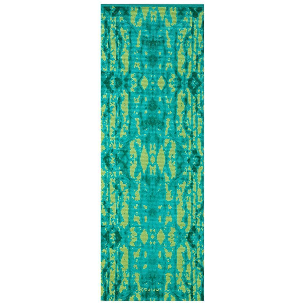 Gaiam Turquoise Lotus Yoga Mat 6mm Premium Reversible, Yogamattor