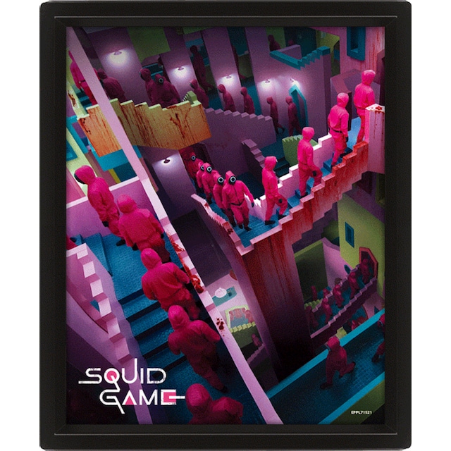 Squid game (Crazy stairs) 3D linsformad affisch
