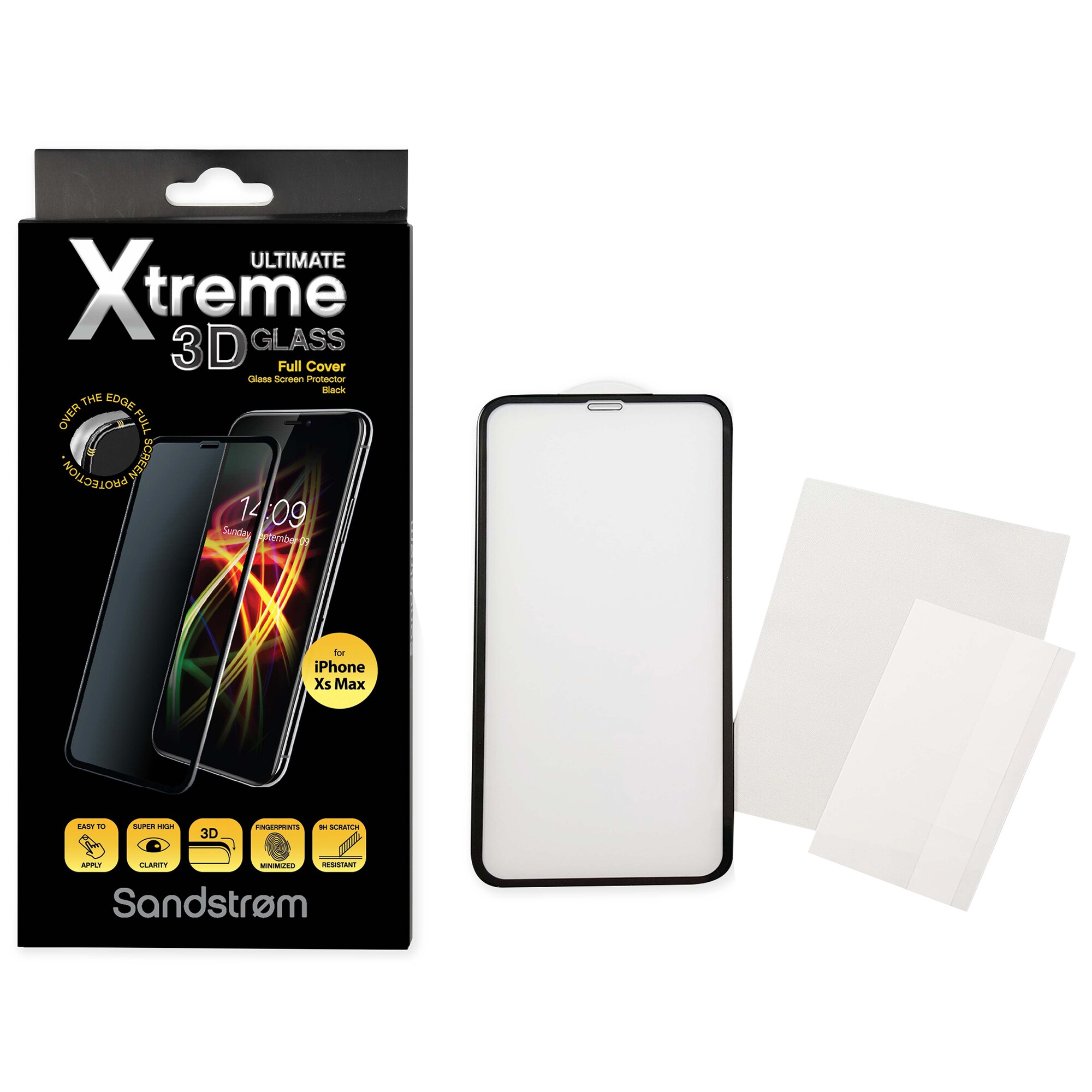Sandstrøm Curved Glass iPhone Xs Max/11 Pro Max (svart ...
