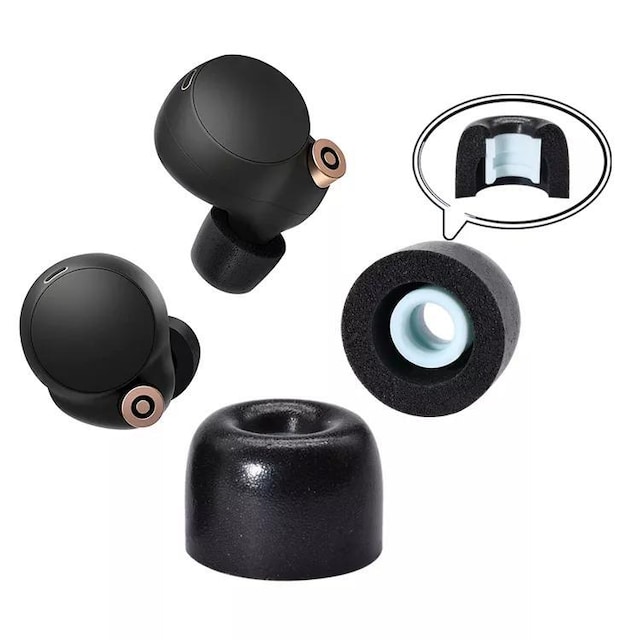 Sony WF-1000XM4 Small öronkuddar memory foam by headphoneparts - Small - Black