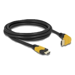 Delock High Speed HDMI kabel hane rak till hane 90° uppåtvinklad 48 Gbps 8K 60 Hz 2m, svart