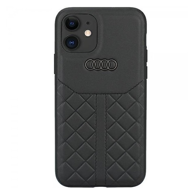 Audi iPhone 12/iPhone 12 Pro Skal Genuine Leather Case Svart