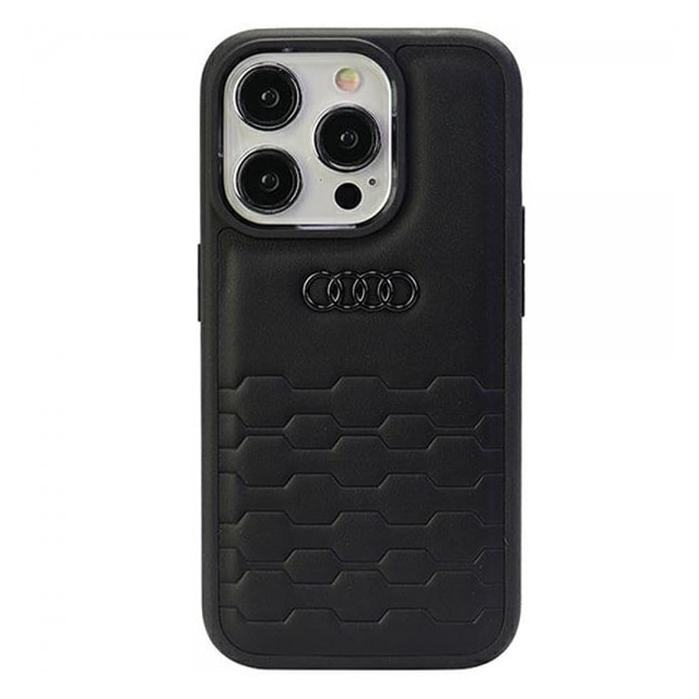 Audi iPhone 15 Pro Skal GT Synthetic Leather Svart