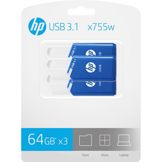 HP x755w USB 3.1-enhet 64 GB (3-pack)