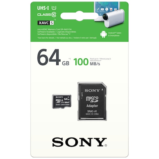 Sony Micro SD Minneskort 64 GB + adapter - Elgiganten