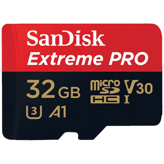 SanDisk Extreme PRO microSDHC 32 GB minneskort med SD-adapter - Elgiganten