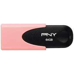 PNY Attache 4 USB minne 64 GB (svart/korall)