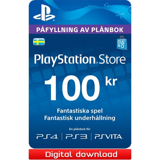 Wallet Top-up: 100 SEK (SE) - Playstation 4,Playstation 3,Playstation -  Elgiganten