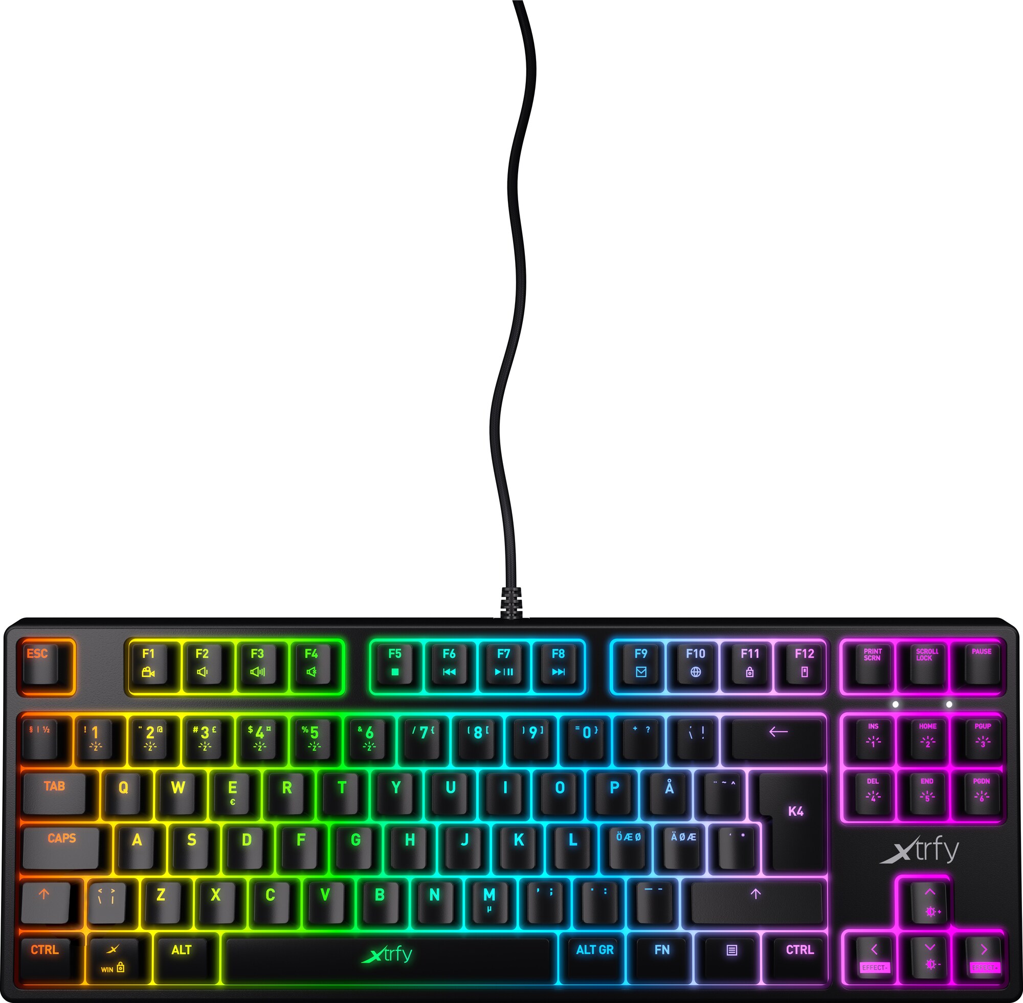 Xtrfy K4 RGB mekaniskt tangentbord utan numerisk knappsats - Elgiganten