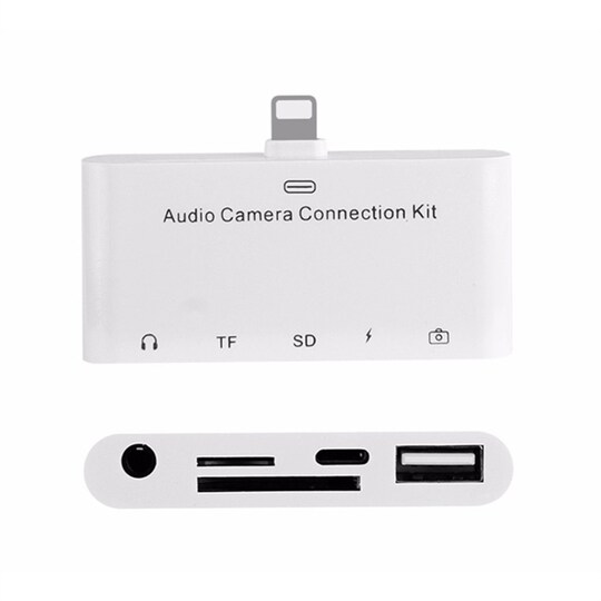 Ljud Ladd USB & minneskort adapter för iPhone & iPad - Audio camera  connection kit - Elgiganten