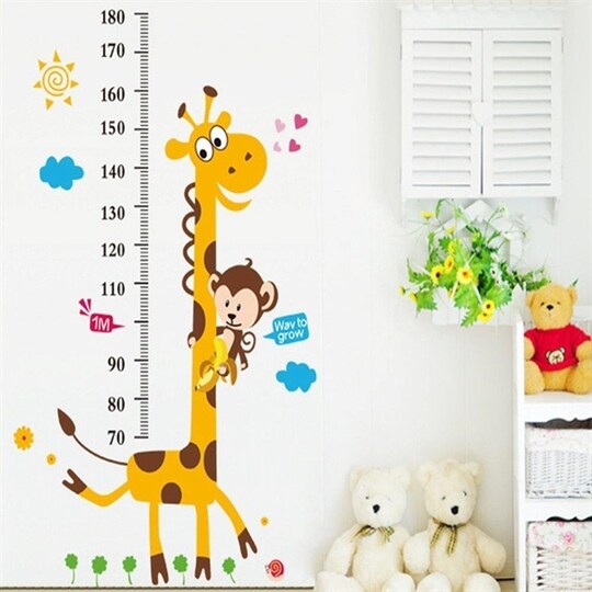 Barn väggdekor / wall stickers barn - Mätsticka Giraff - Elgiganten