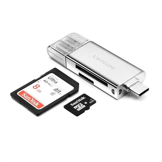 POFAN Q25 2i1 USB 3.0/USB C Minneskortläsare - Elgiganten