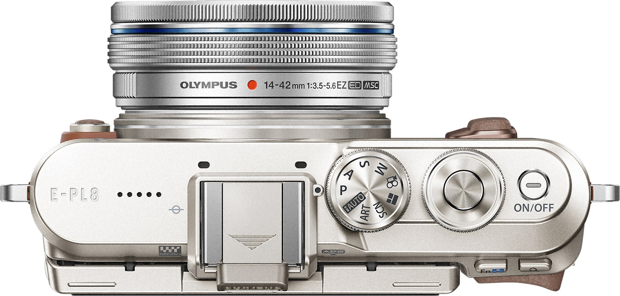 Olympus PEN E-PL8 CSC kamera + 14-42 mm Pancake-kit (brun ...