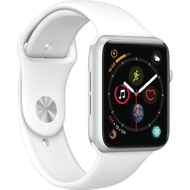 Puro Icon sportarmband av silikon för Apple Watch 42-45 mm (vit)