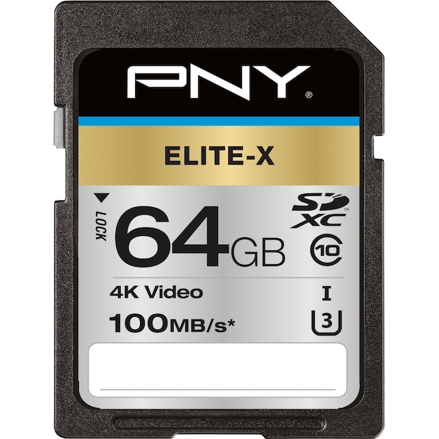 PNY Elite-X SDXC minneskort 64 GB