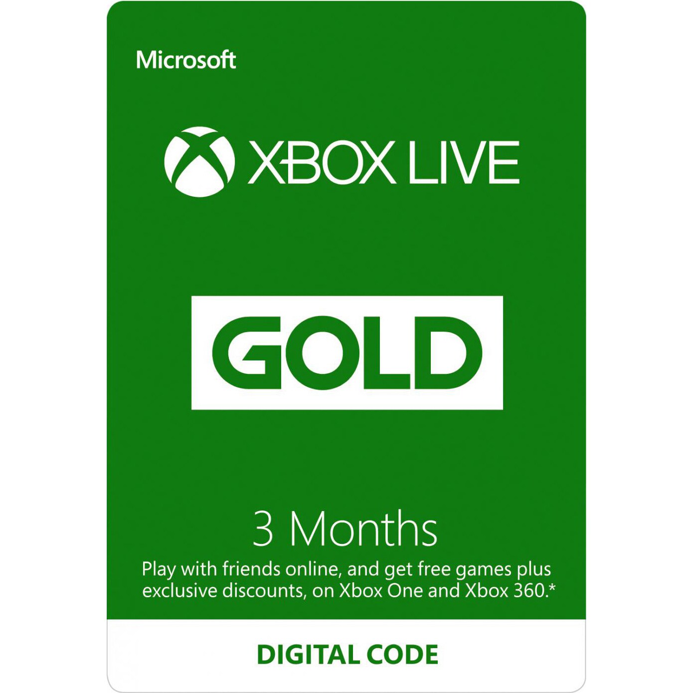 Xbox LIVE 3 månaders medlemskap Gold (nedladdning) - Xbox One Spel ...