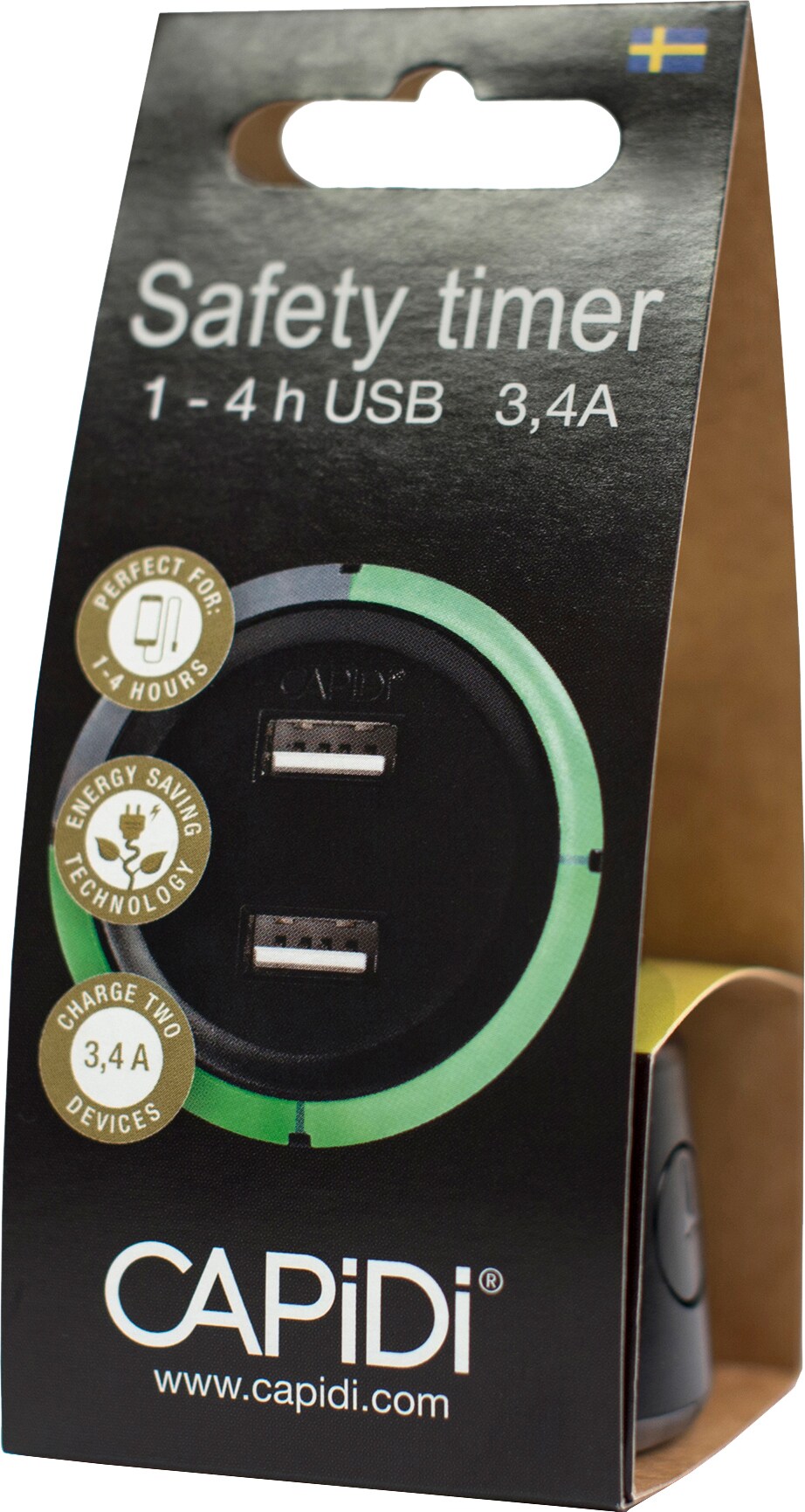 CAPiDi USB säkerhetstimer TIUSBTI3.4ASVART (svart) - Elektrisk utrustning -  Elgiganten