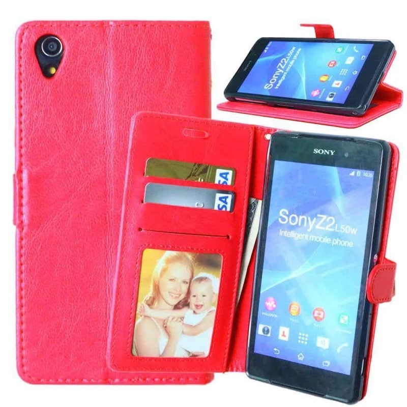 Mobilplånbok 2-kort Sony Xperia Z1 (c6903) - Röd - Elgiganten