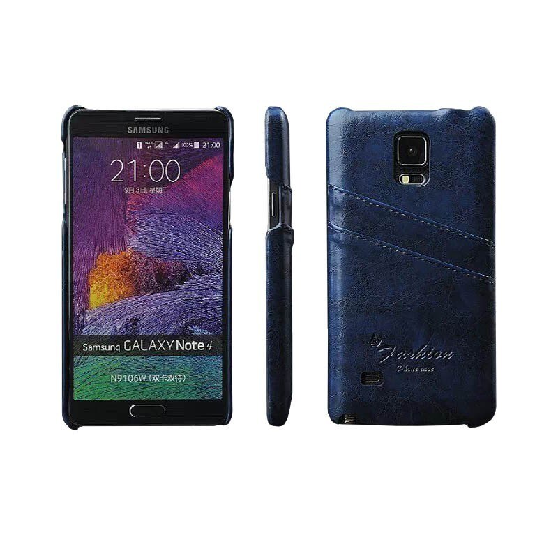 Retro skal med kortplatser Samsung Galaxy Note 4 (SM-N910F) Blå - Elgiganten