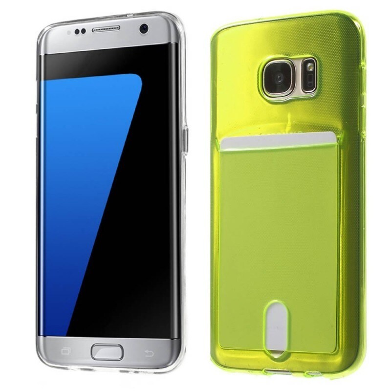 Silikon skal med kortplats Samsung Galaxy S7 Edge (SM-G935F) Gul ...