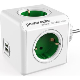 PowerCube Original USB & grenuttag (grön)