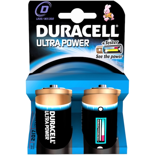 Duracell batteri Ultra Power D (2 stycken)