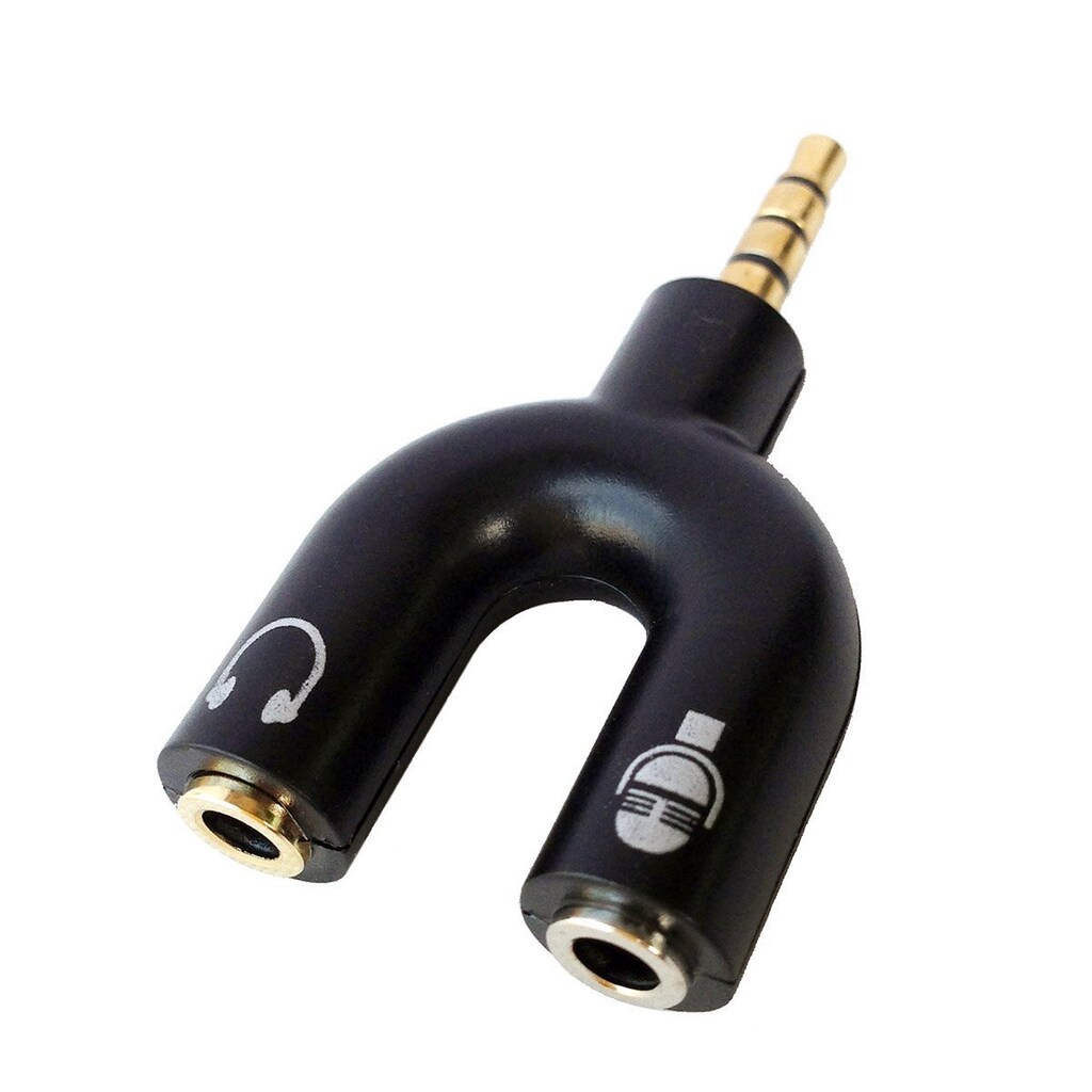 3.5 mm splitter för ljud och mic - svart - Ljudkablar & Adapters ...