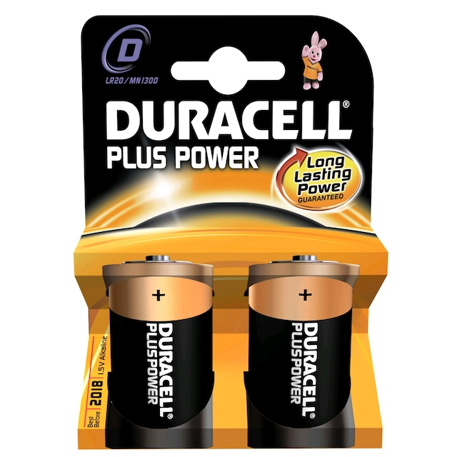 Duracell Batteri D Plus Power (2 st)