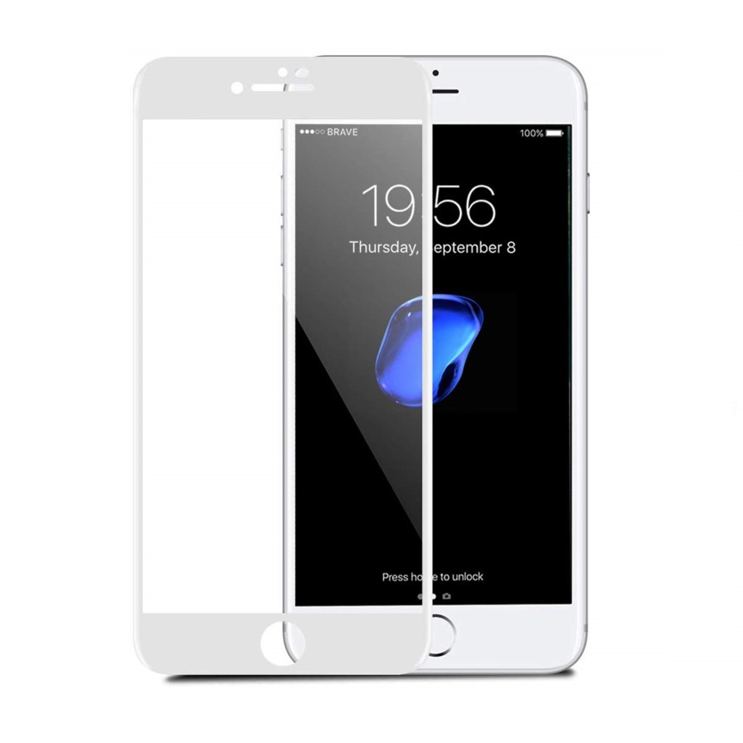 iPhone 8 heltäckande skärmskydd härdat glas - vit - Skärmskydd ...