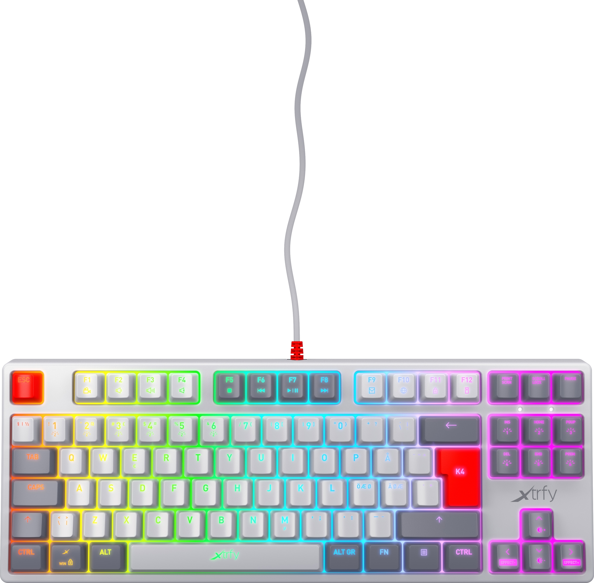 Xtrfy K4 RGB mekaniskt gaming tangentbord utan numerisk knappsats (retro) -  Elgiganten