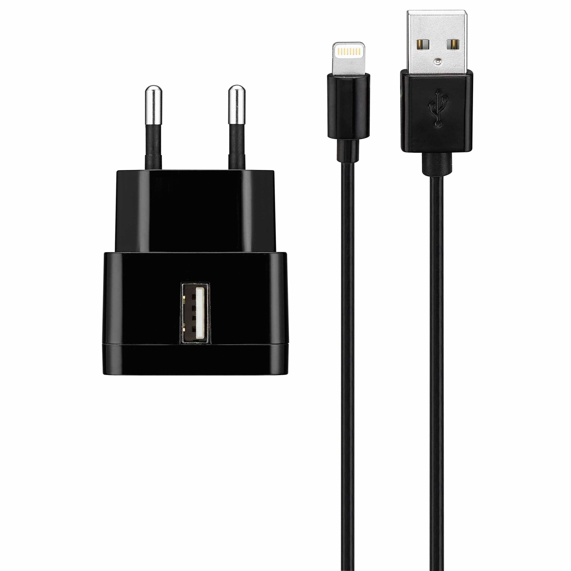 Goji Väggladdare 2.4A Lightning kabel (svart) - Väggladdare - Elgiganten
