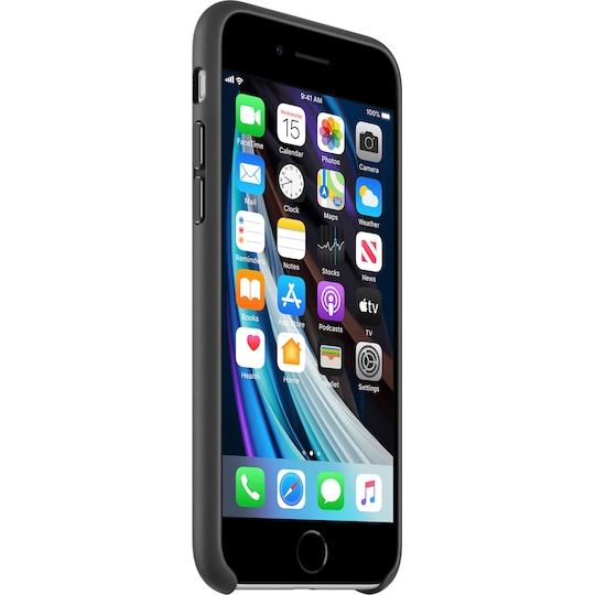 iPhone SE Gen. 2 läderfodral (svart) - Elgiganten