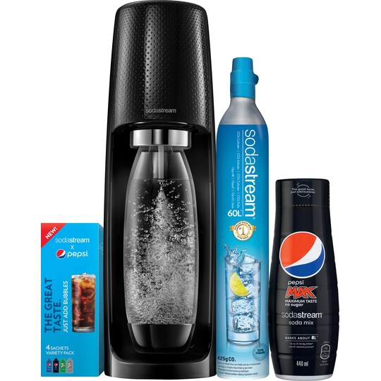 SodaStream Spirit kolsyremaskin: Pepsipaket S1011711771 (svart) - Elgiganten