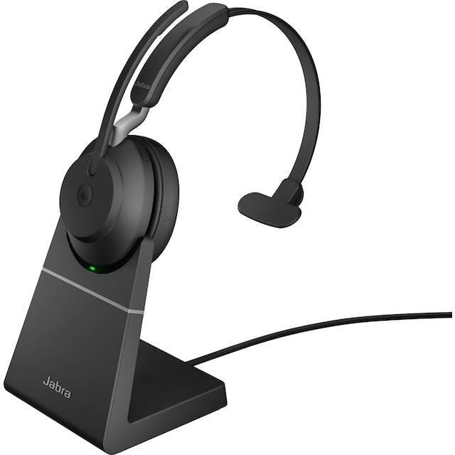 Jabra Evolve2 65 L380a MS Mono headset med laddningsställ (svart)