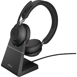 Jabra Evolve2 65 L380a MS Stereo headset med laddningsställ (svart)