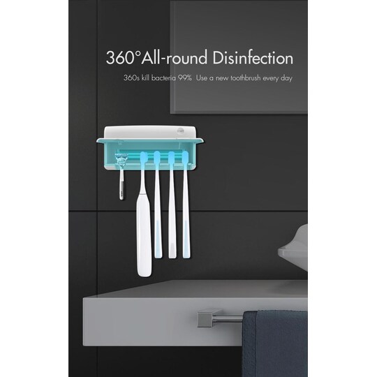 Sterilisator för tandborstar - tandborsthållare med UV desinficering -  Elgiganten