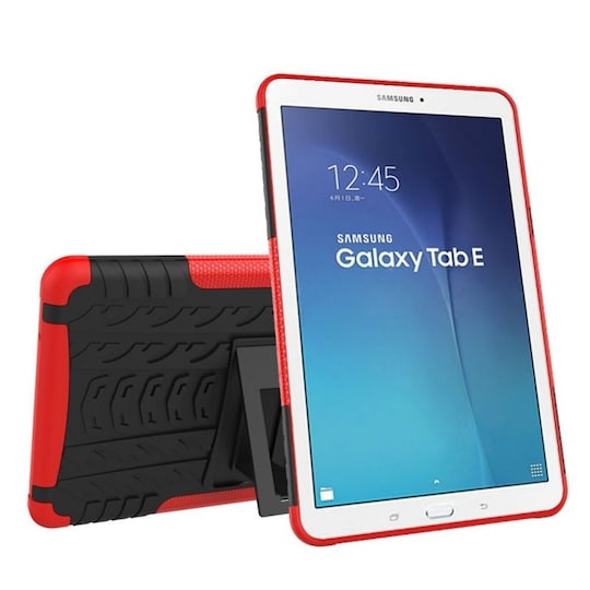 Stöttåligt skal med ställ Samsung Galaxy Tab E 9,6 T560 - Röd - Elgiganten