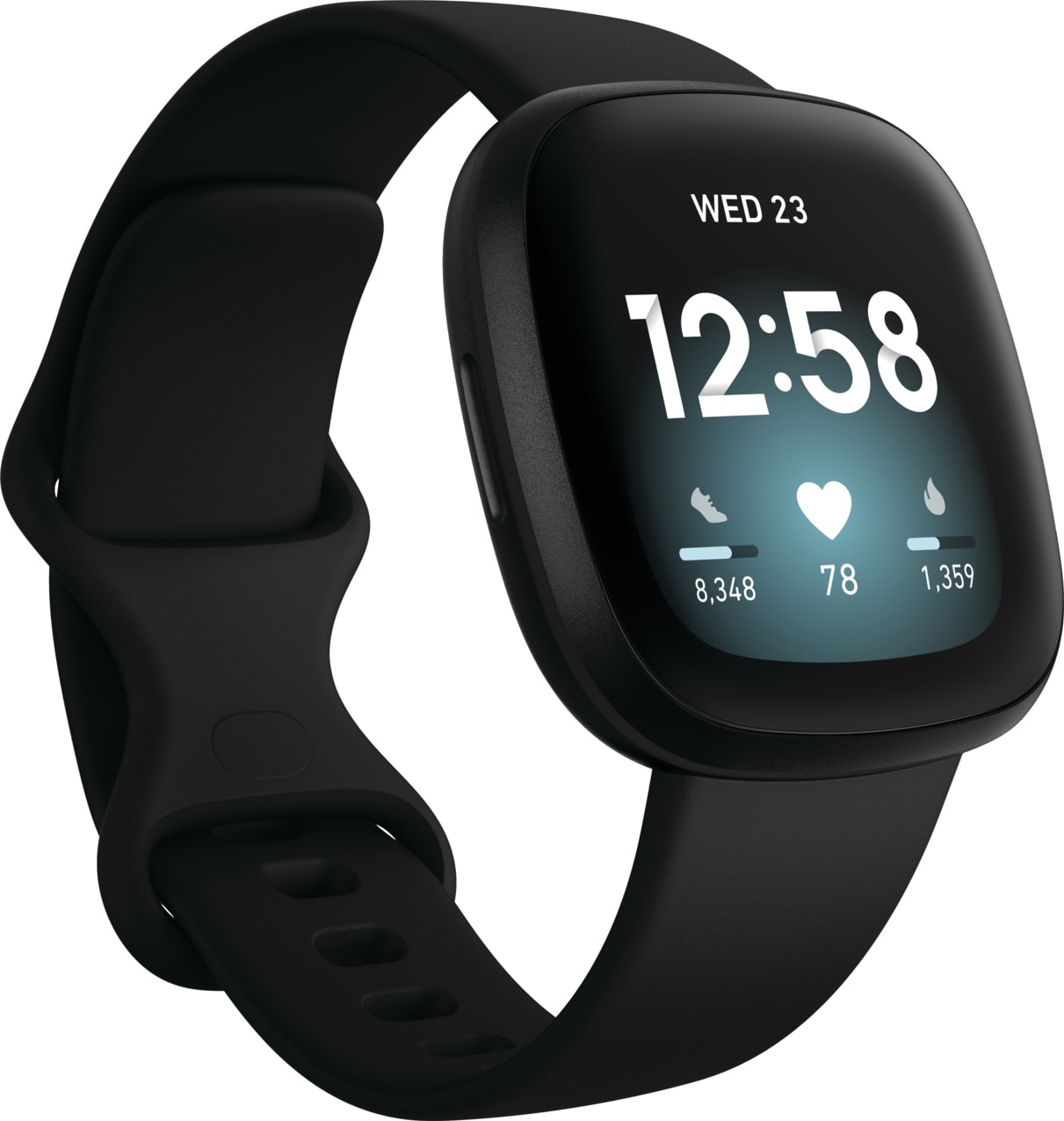 Fitbit Versa 3 smartwatch (svart aluminium) - Elgiganten