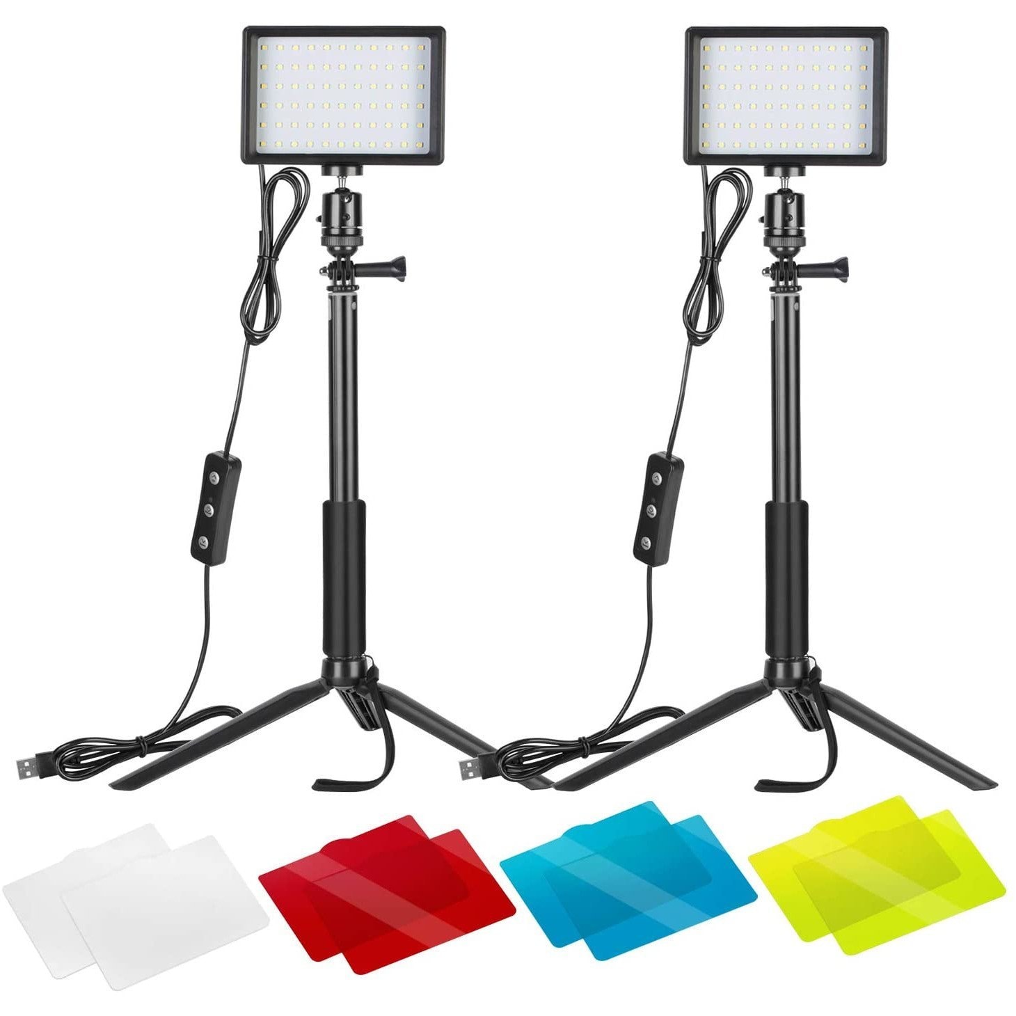 NEEWER LEDLIGHT LED Lampa med 4 olika färg filter med USB anslutning och  tripod - Elgiganten