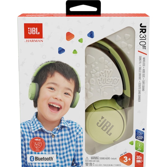 JBL Jr. 310BT trådlösa on-ear hörlurar (grön) - Elgiganten