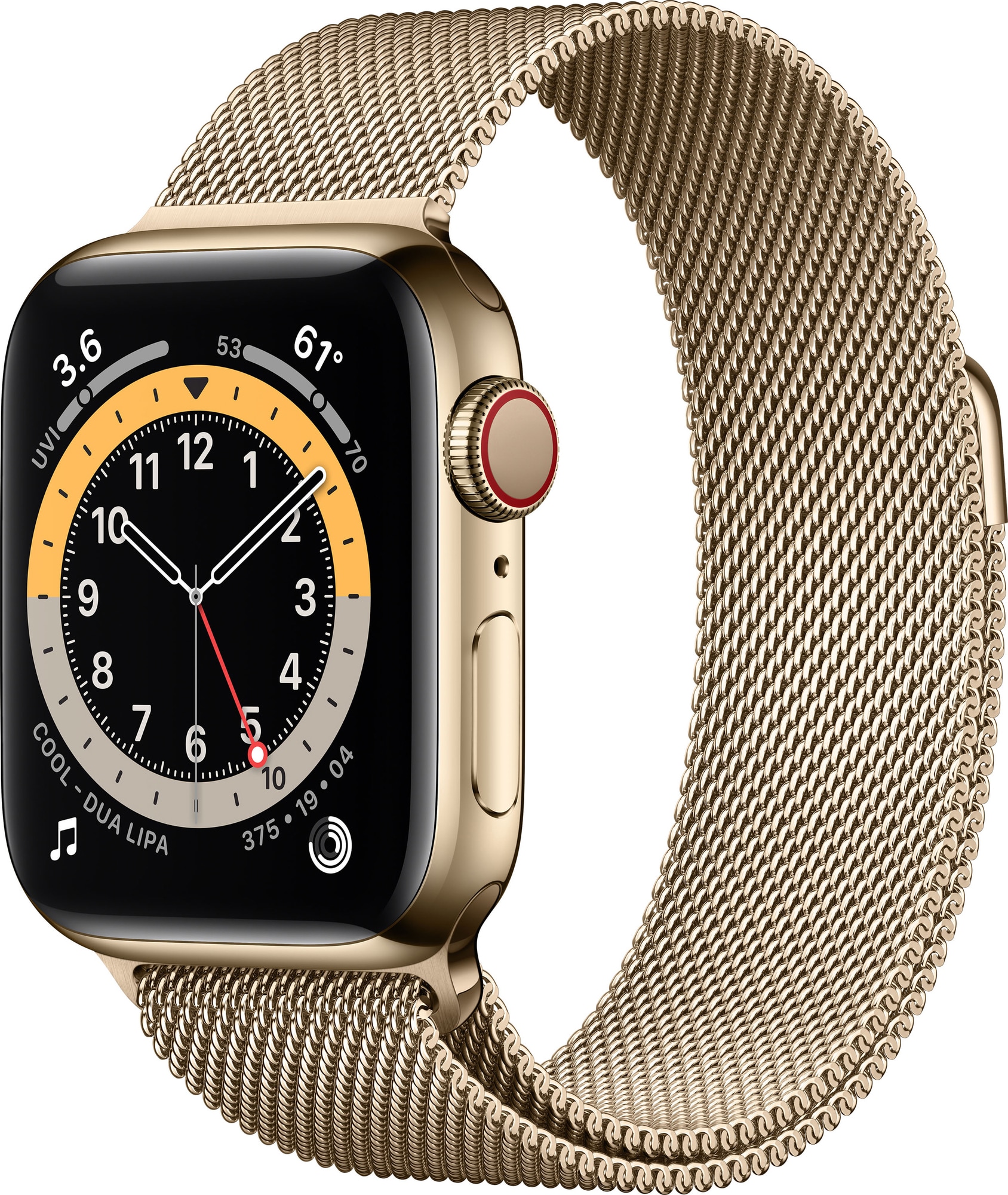 Apple Watch Series 6 40mm GPS+Cellular (guld stål/guld Milanese Loop) -  Elgiganten