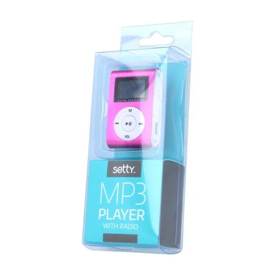 Setty MP3-spelare med LCD-skärm + medföljande hörlurar, rosa - Elgiganten