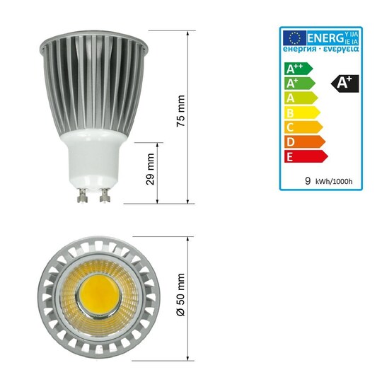 5 x LED COB GU10 spotlight glödlampa lampor infällda spotlights neutralvit  9W - Elgiganten