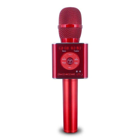 INF Trådlös Karaoke mikrofon med Bluetooth högtalare 2x5W röd - Elgiganten