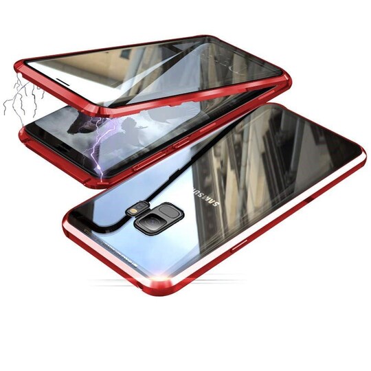 Magnetiskt skal för Samsung Galaxy S9 med skärmskydd - röd - Elgiganten