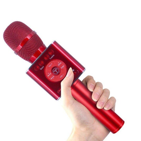 Trådlös Karaoke mikrofon med Bluetooth högtalare 2x5W röd - Elgiganten